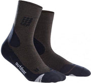 CEP Hiking Merino Mid-Cut Compressie Wandelsokken - Bruin/Zwart - Heren(45-48)