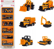 Buxibo Kinderspeelgoed Auto Constructie Voertuigen - Speelgoedvoertuigen - Set van 6