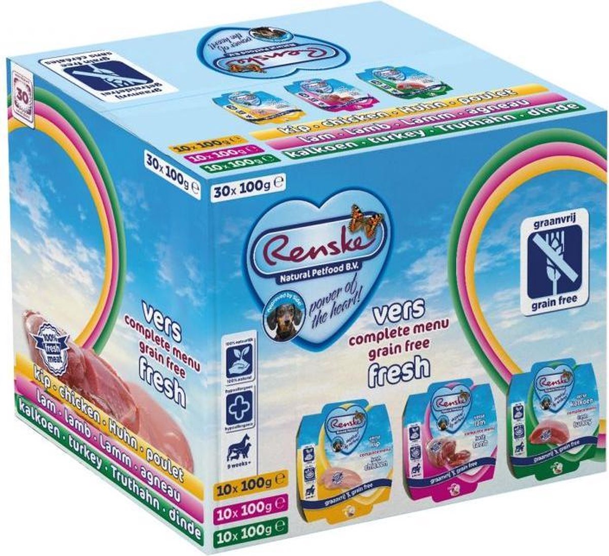 Renske Vers Vlees Multidoos - Hondenvoer - 30 x 100 g