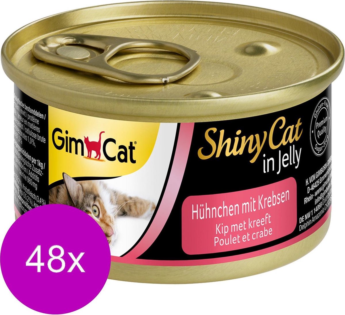 Gimcat Shinycat Adult 70 g - Kattenvoer - 48 x Kip&Kreeft
