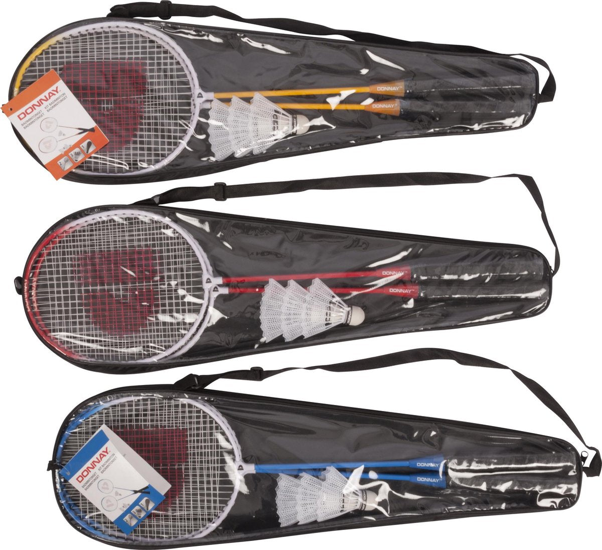 Badmintonset ST 6pc 3as Donnay Htf Incl 2 Rackets 3Shuttles 1 Carrybag