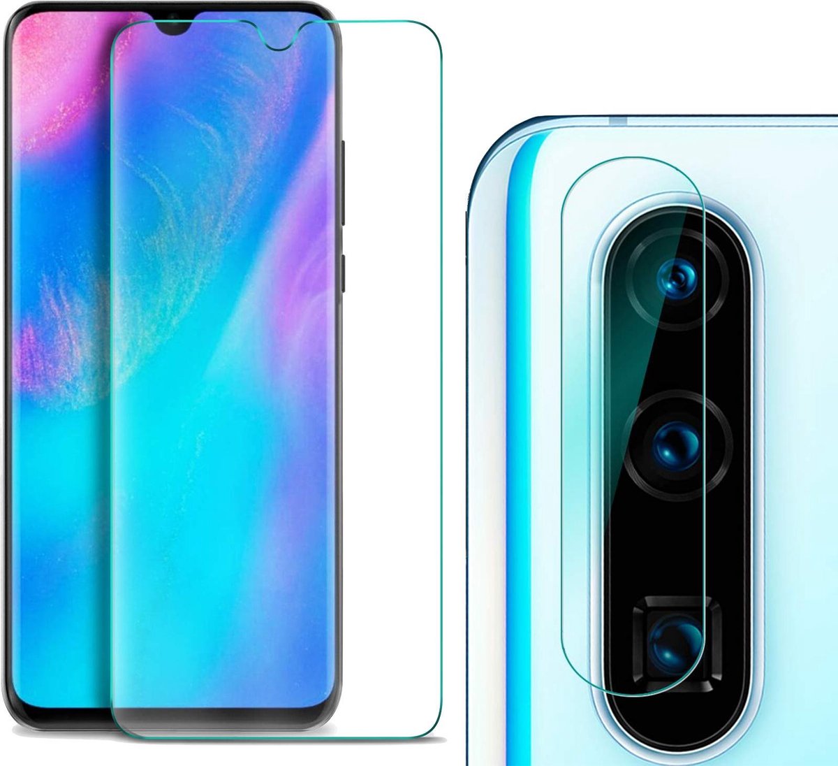 Beschermglas Huawei P30 Lite Screenprotector - Huawei P30 Lite Screen Protector Glas en Huawei P30 Lite Screenprotector Camera