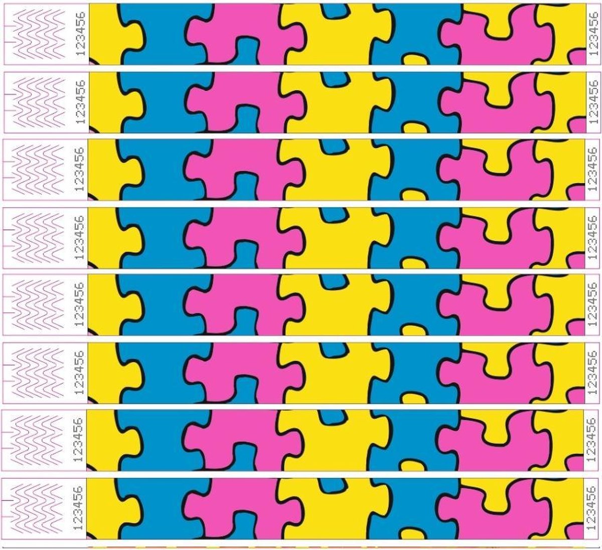 1.000 brede polsbandjes - puzzel motief - tyvek - CombiCraft