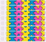 1.000 brede polsbandjes - puzzel motief - tyvek - CombiCraft