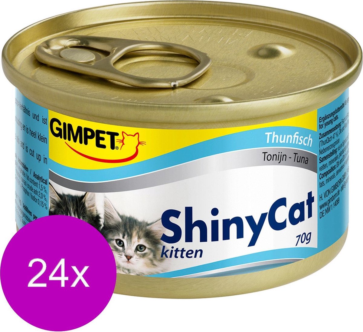 Shinycat Kitten Tonijn Kattenvoer - 70 gr - 24 stuks