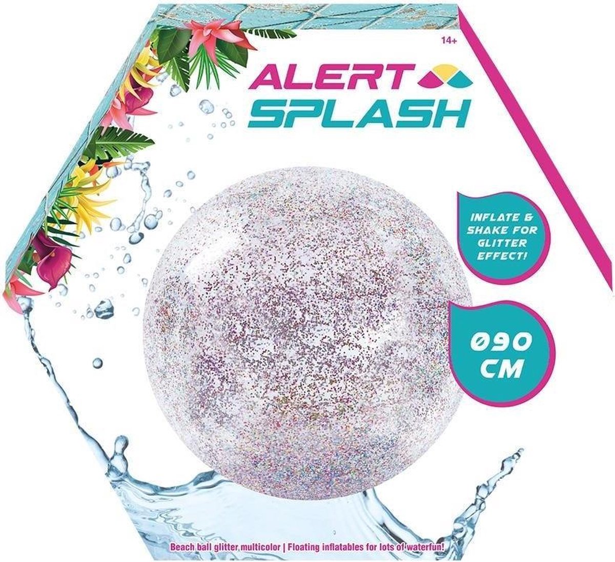 Alert Splash Glitter Strandbal 90 cm