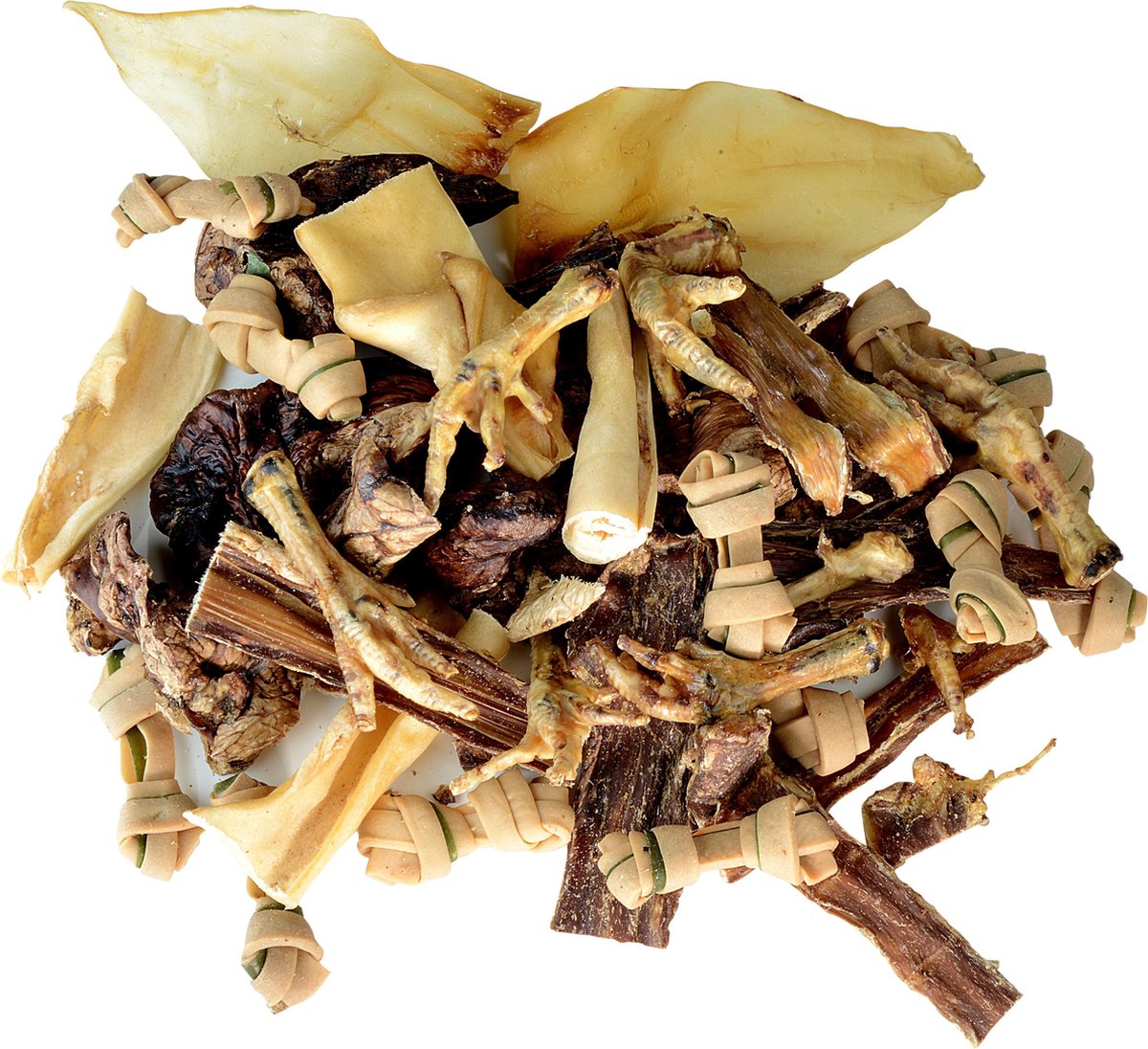 3 x 1 kg Smulmix Gedroogde mix Runderlongen Luchtpijpen Rund Runderpens Lamsoren Natuurlijke Snacks