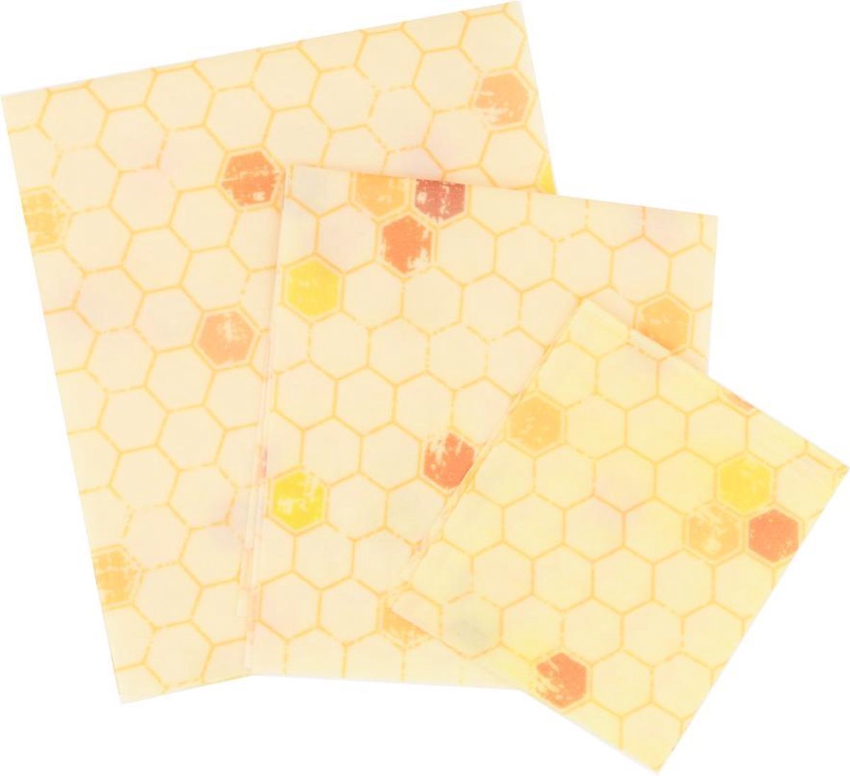 Biologische Bijenwas Doek | Organic Beeswax Wrap | Alternative to Cling Film | 3 Pack Combinatie (S/M/L) | Herbruikbaar | Plastic Vrij | Duurzaam Product | Hive Pattern