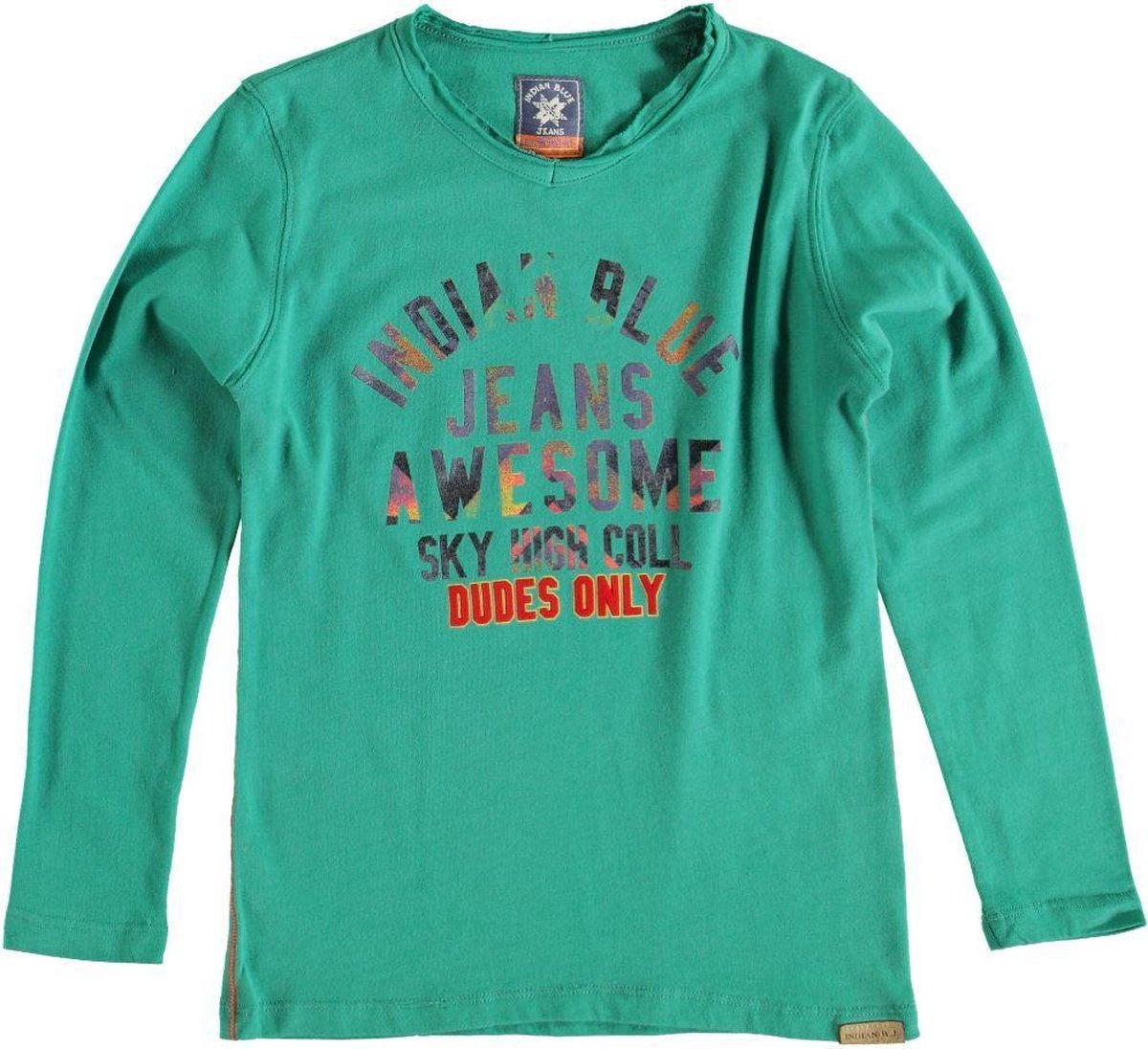 Indian blue stevige zachte groene longsleeve Maat - 152