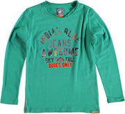 Indian blue stevige zachte groene longsleeve Maat - 152