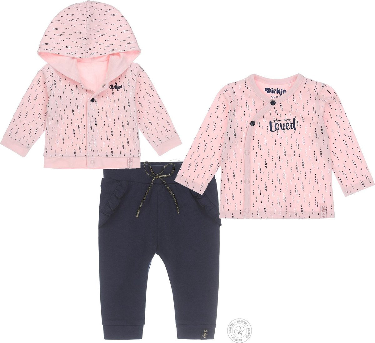 Dirkje Bio Basic SET(3delig) Roze Vest