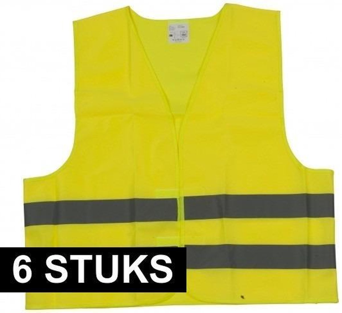 6x Veiligheidsvest geel voor volwassenen - Reflecterende veiligheidsvesten 6 stuks
