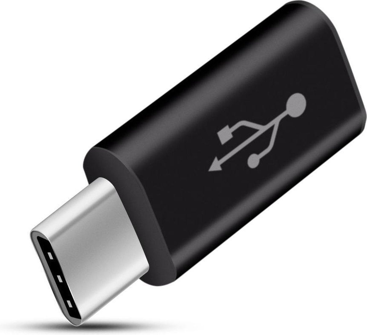 GadgetBay Micro-USB naar USB-Type C Adapter Synchroniseren Opladen - Zwart