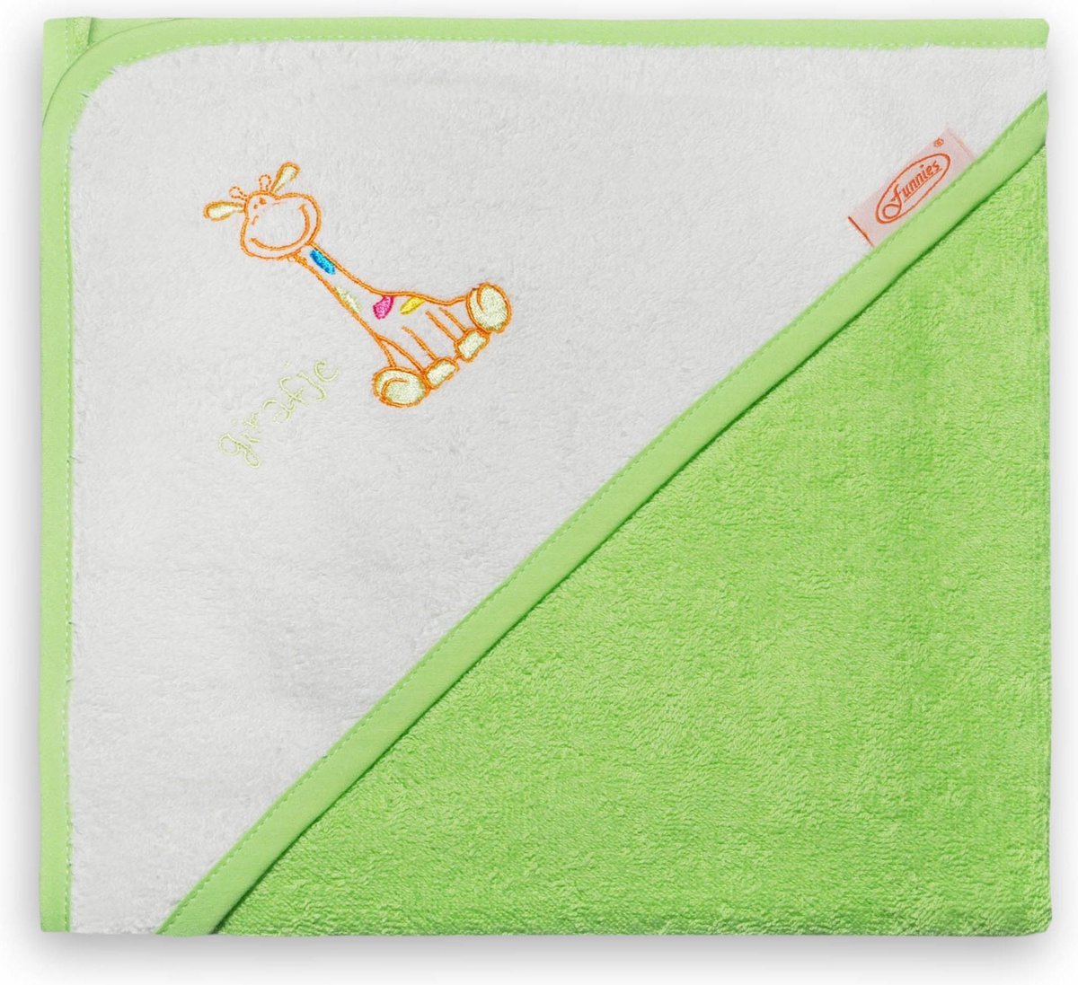 Funnies Badcape Junior 80 X 80 Cm Katoen Groen