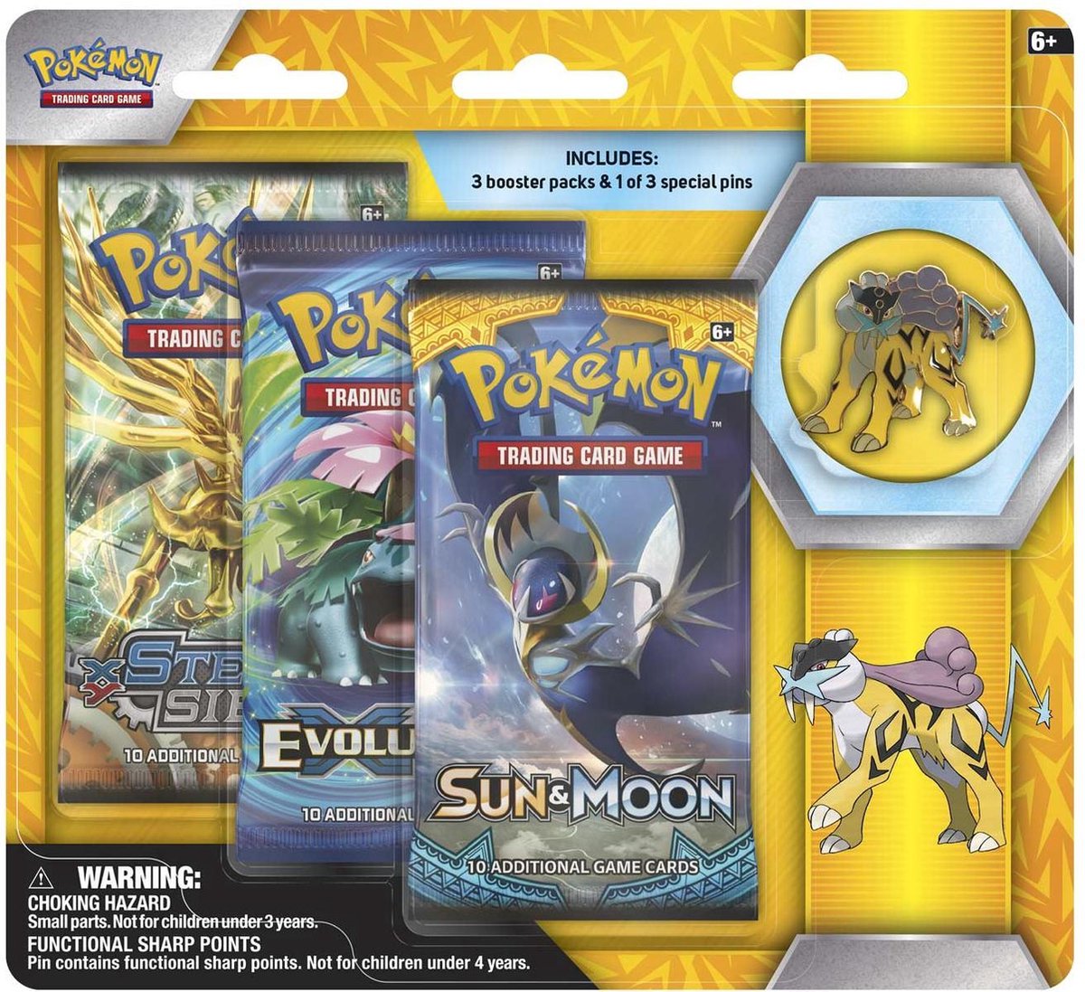 Pokémon Raikou Collector's Pin 3-pack blister