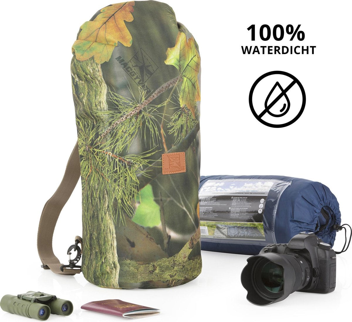 MacGyver Waterdichte Drybag 30 liter -  Rolltop Outdoorbescherming - Regenhoes - Backpackhoes - Camo