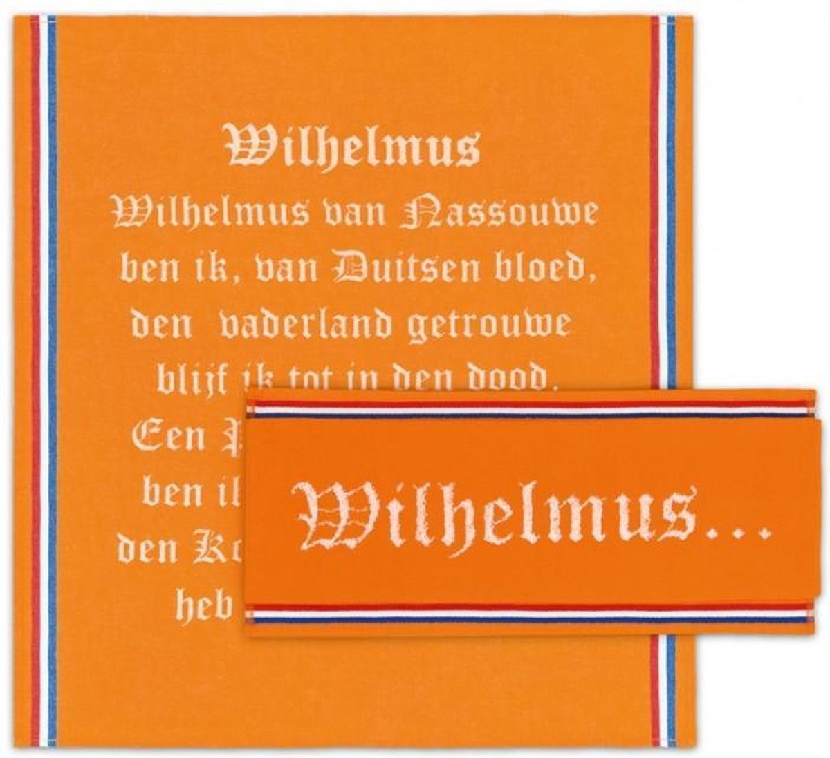 DDDDD Keukenset Wilhelmus Oranje - 6 Keukendoeken en 6 theedoeken