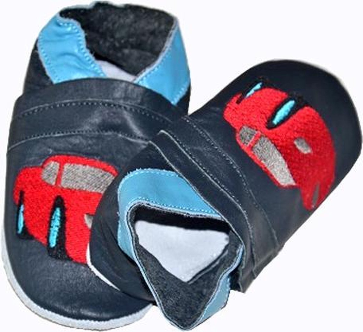 CeLaVi -  leren slofjes -  auto - blauw - Maat 16/18