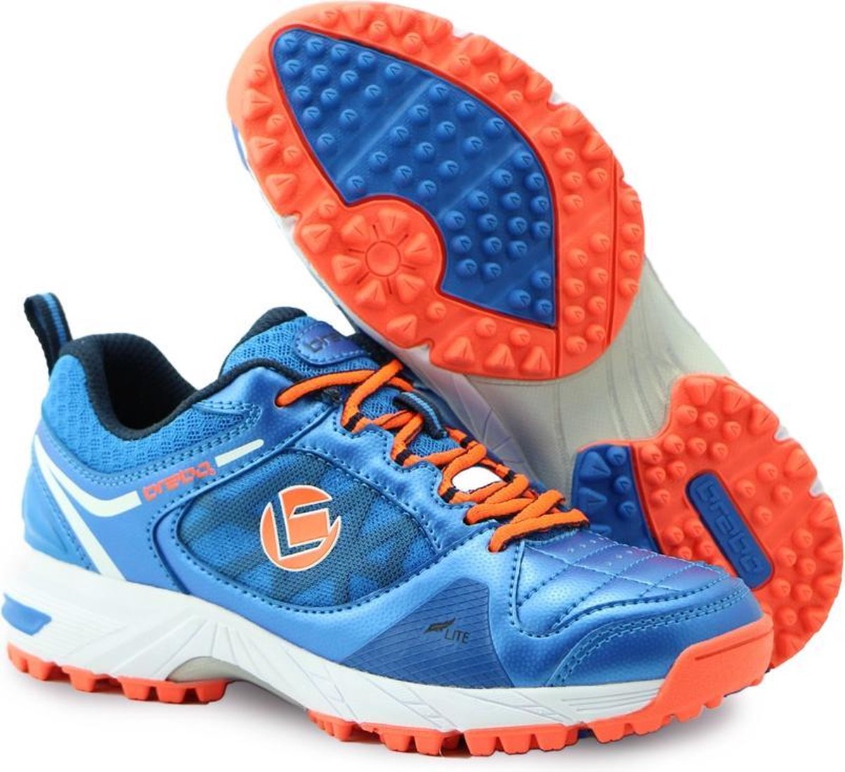 Brabo Brabo Tribute shoe Blue/Orange Hockeyschoenen Unisex - Orange