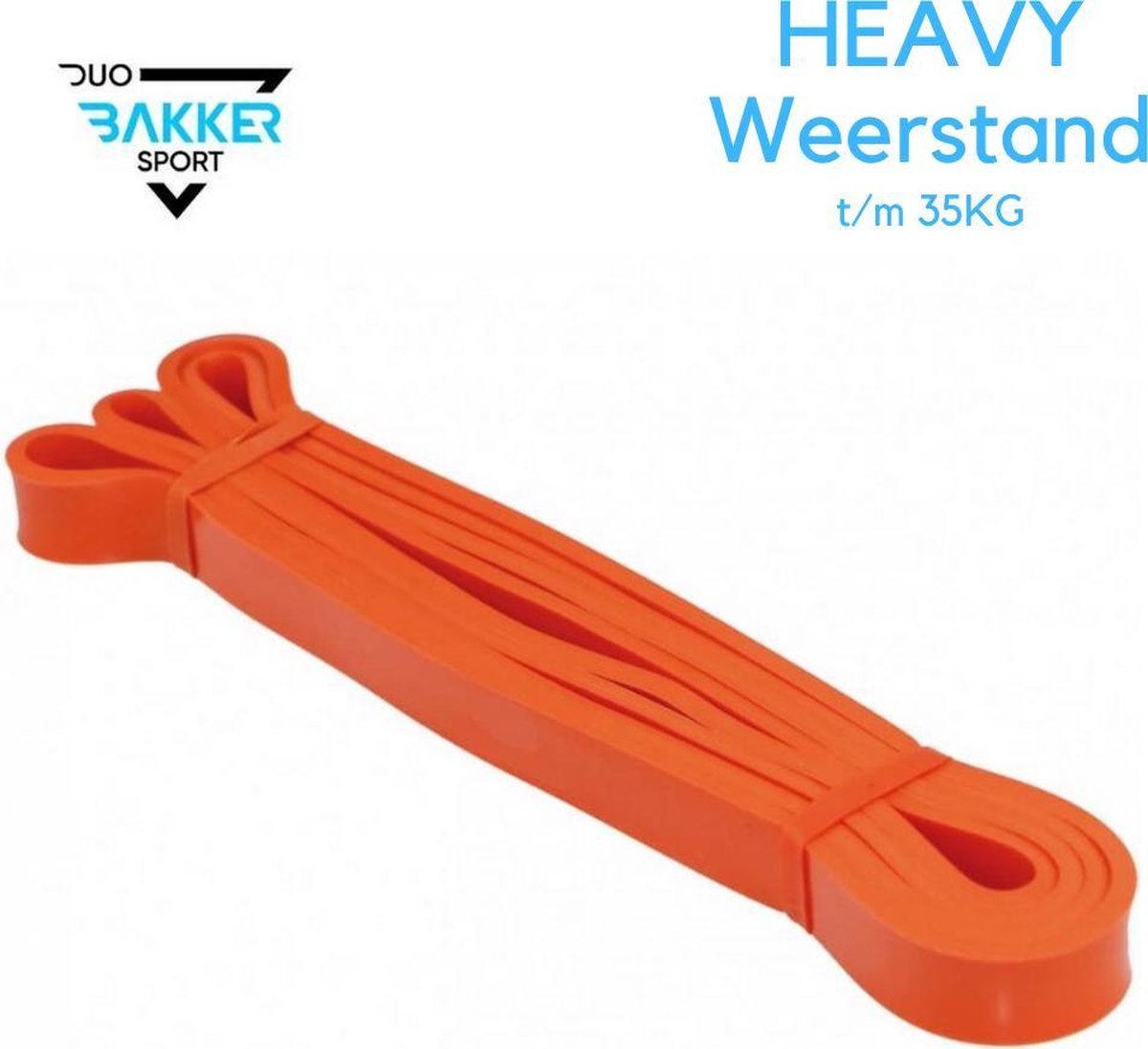 Duo Bakkersport - 12 tot 35 KG Powerband - Body-Band - Medium - 1 Meter Oranje Fitness elastiek - Gymnastiek Band Weerstandsbanden - Resistance Band