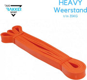 Duo Bakkersport - 12 tot 35 KG Powerband - Body-Band - Medium - 1 Meter Oranje Fitness elastiek - Gymnastiek Band Weerstandsbanden - Resistance Band