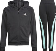 adidas Trainingspak - Maat 140  - Unisex - zwart/lichtblauw/wit