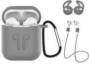 Hoes voor Apple AirPods Hoesje Case 3-in-1 Siliconen Cover - Grijs