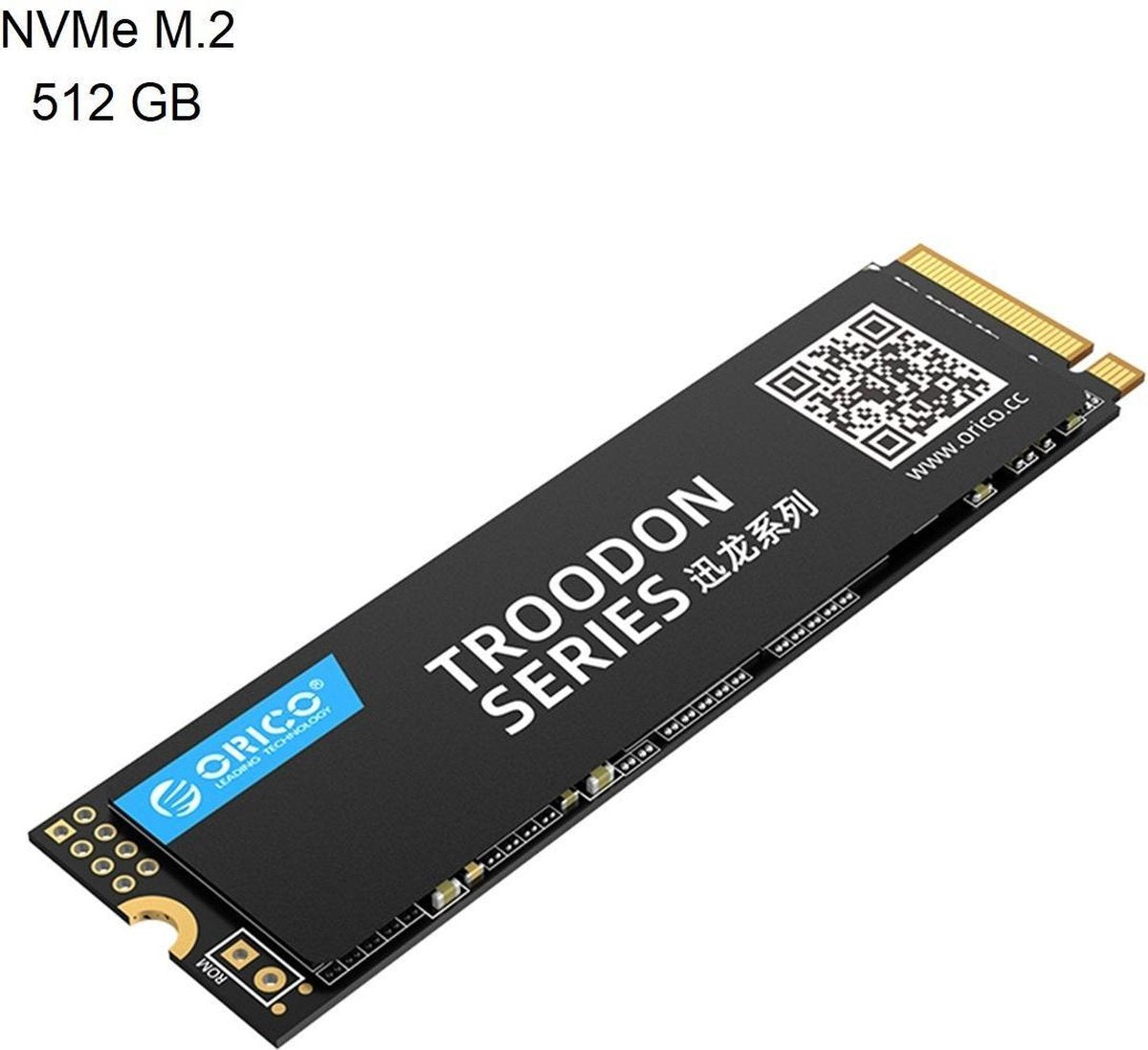 Orico M.2 NVMe interne SSD 2280 - 512GB - Troodon serie - 3D NAND flash - Zwart