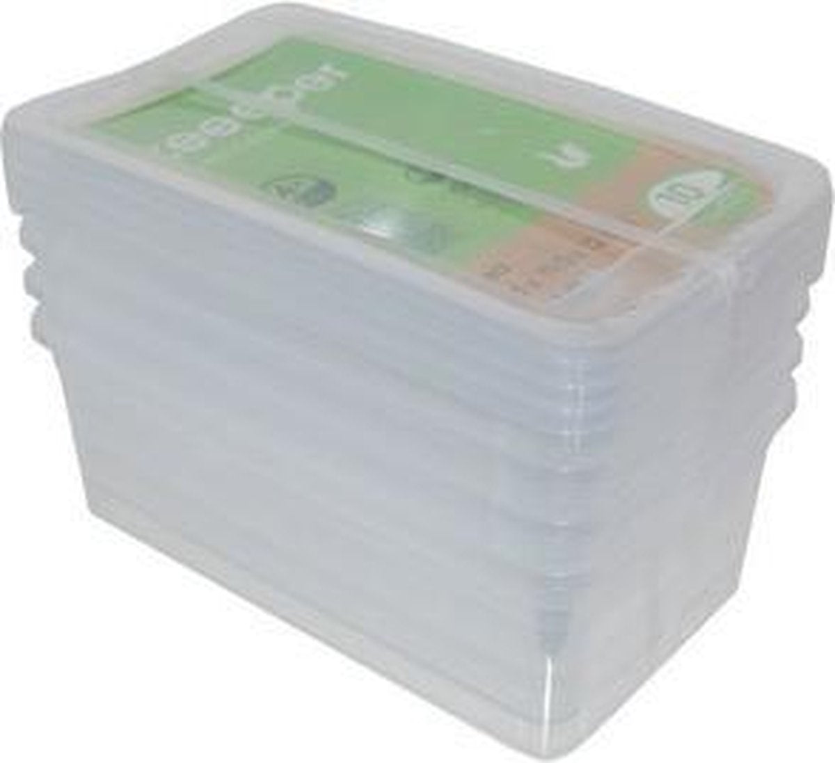 Stel plastic opbergdozen in