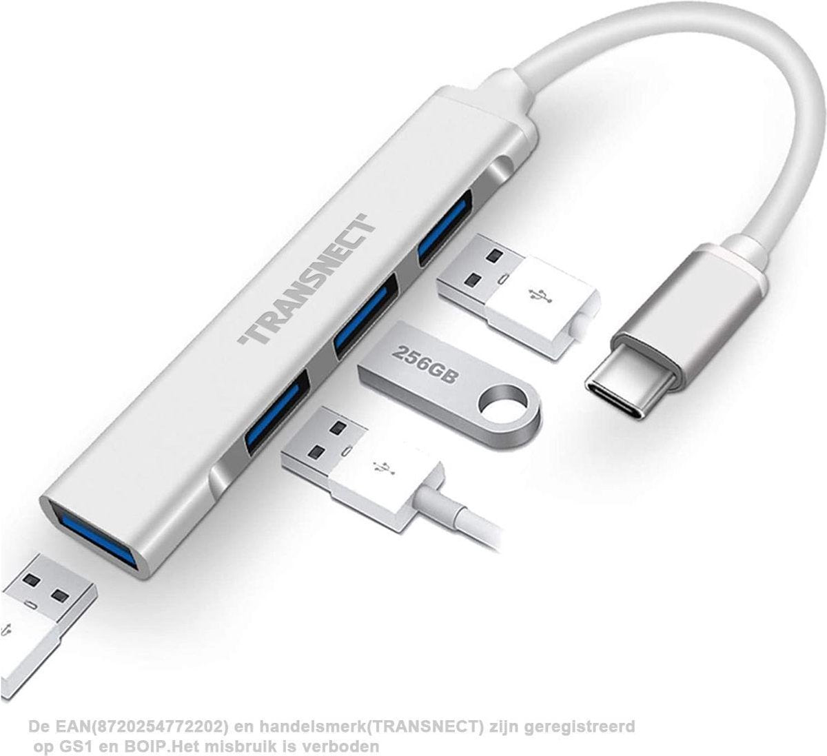 USB C Hub - USB C Adapter - 4 USB Port - Voor Macbook