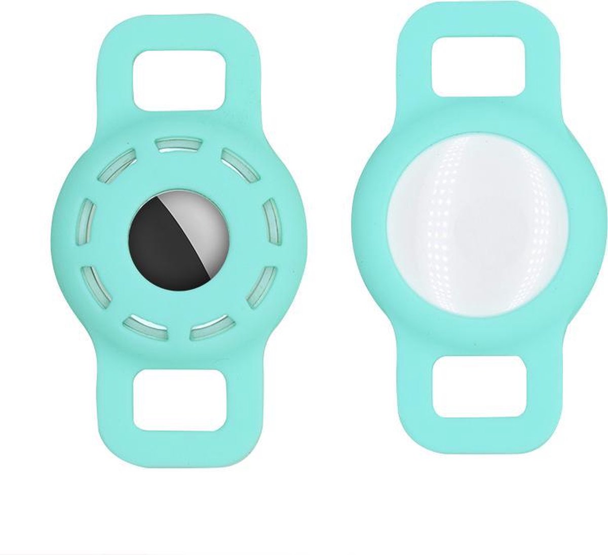 Airtag sleutelhanger hoesje voor kattenhalsband - Geschikt voor dunne halsbanden voor honden - Airtag hoesje hondenriem - Mint Groen