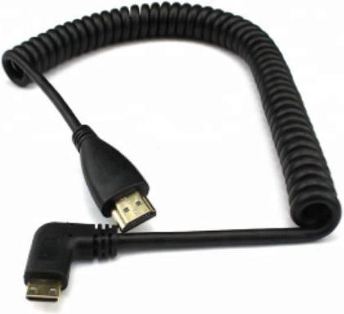 Garpex® Gebogen Mini HDMI naar HDMI Spiraalkabel
