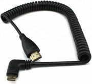 Garpex® Gebogen Mini HDMI naar HDMI Spiraalkabel