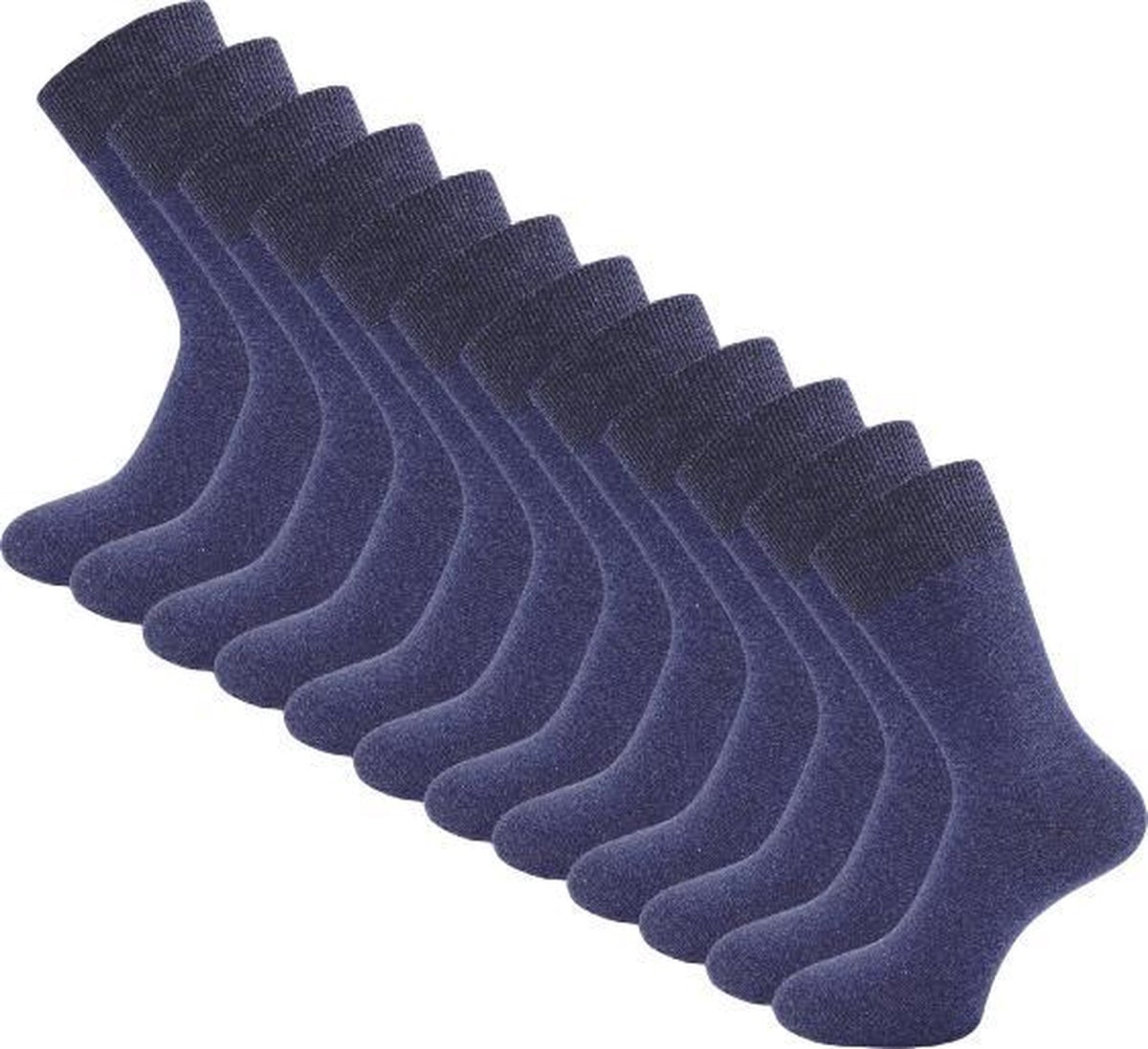 12 paar Herensokken - First-Class - Naadloos - Indigo - Maat 47-50