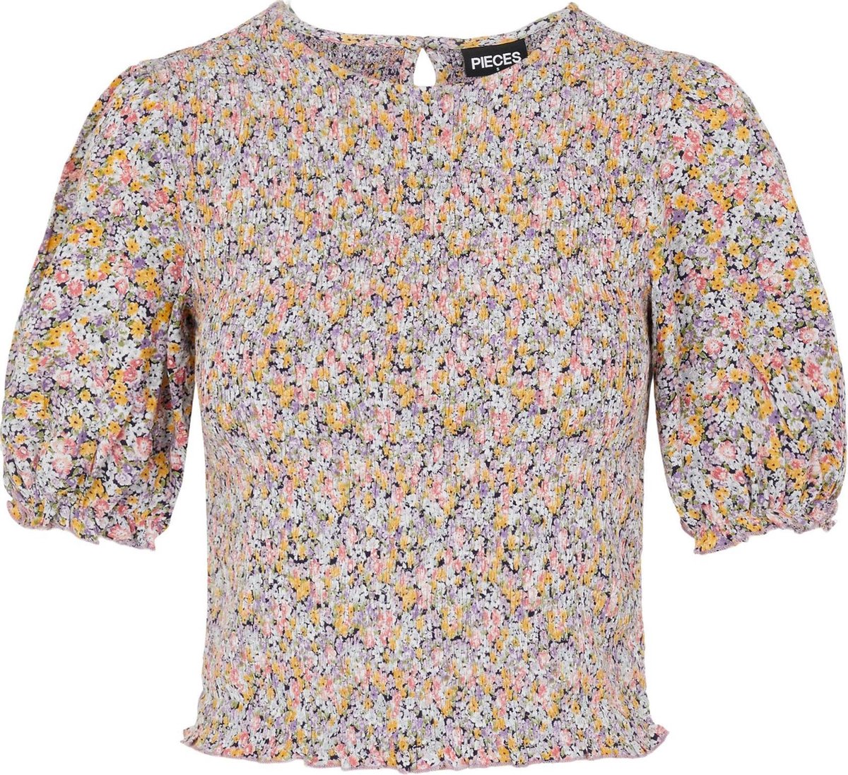 Pieces PCRILLA SS SMOCK TOP Dahlia purple Dames Top - Maat L
