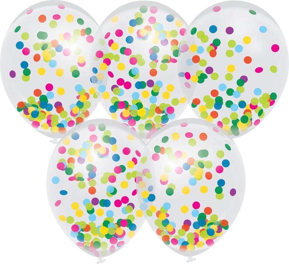 10x Confetti thema feest ballonnen 30 cm - Kinderfeestje/kinderverjaardag - Feest/verjaardag - Thema feest - Confetti feestversiering - Ballonnetjes confetti