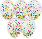 10x Confetti thema feest ballonnen 30 cm - Kinderfeestje/kinderverjaardag - Feest/verjaardag - Thema feest - Confetti feestversiering - Ballonnetjes confetti