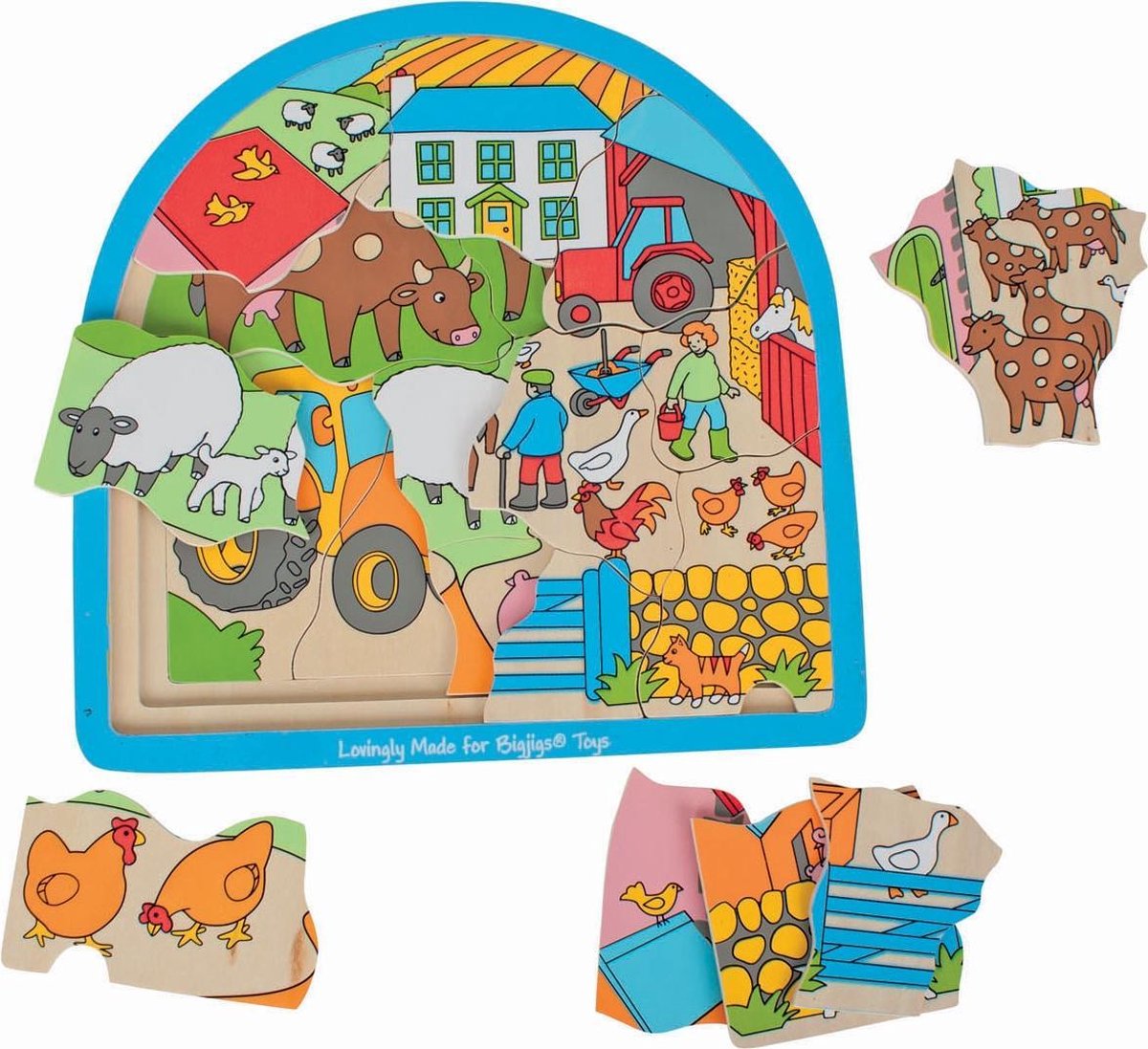 Bigjigs - Houten Lagenpuzzel Boerderij