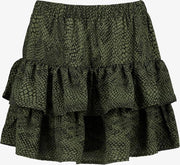 TwoDay dames rok met ruches - Groen - Maat S