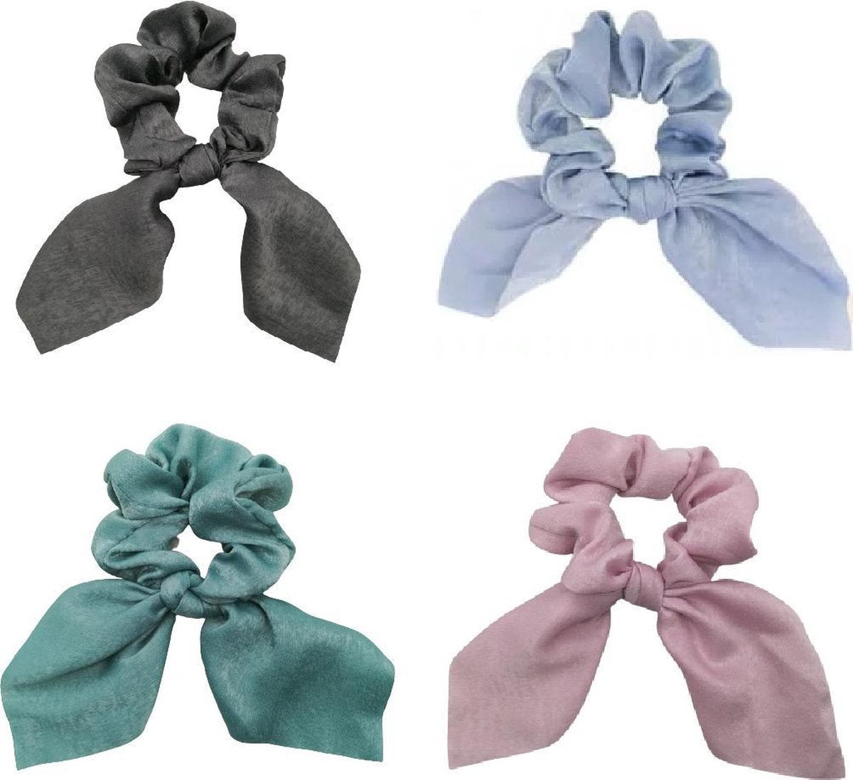 MINIIYOU®  Set 4 stuks dames en meisjes haar scrunchies |Grijs