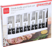 Lowenthal Steak Vork & Messen Set - 12 Delig - BBQ bestek - RVS