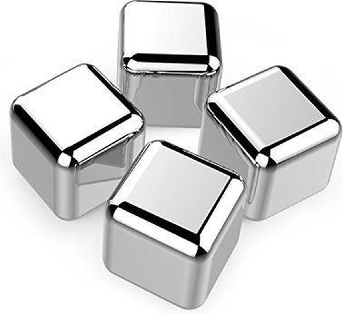 RVS Wiskeystones Valain - Premium set - Metalen Whiskey Stenen - 4 Stuks