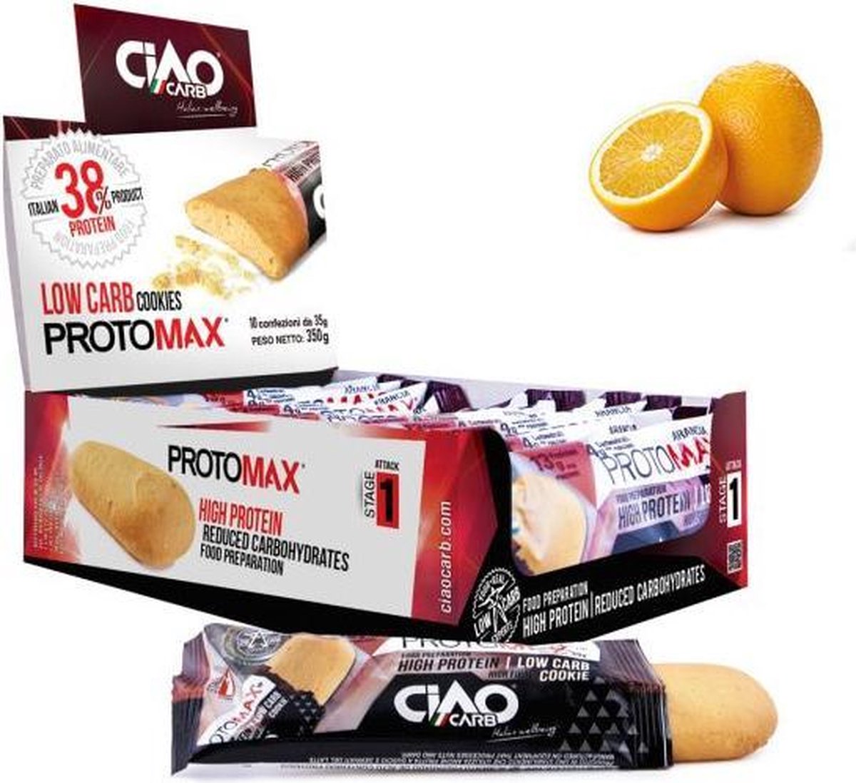 Ciao Carb |   Protomax Sinaasappel | Voordeelpakket | 10 x 35 gram  | Snel afvallen zonder hongergevoel!