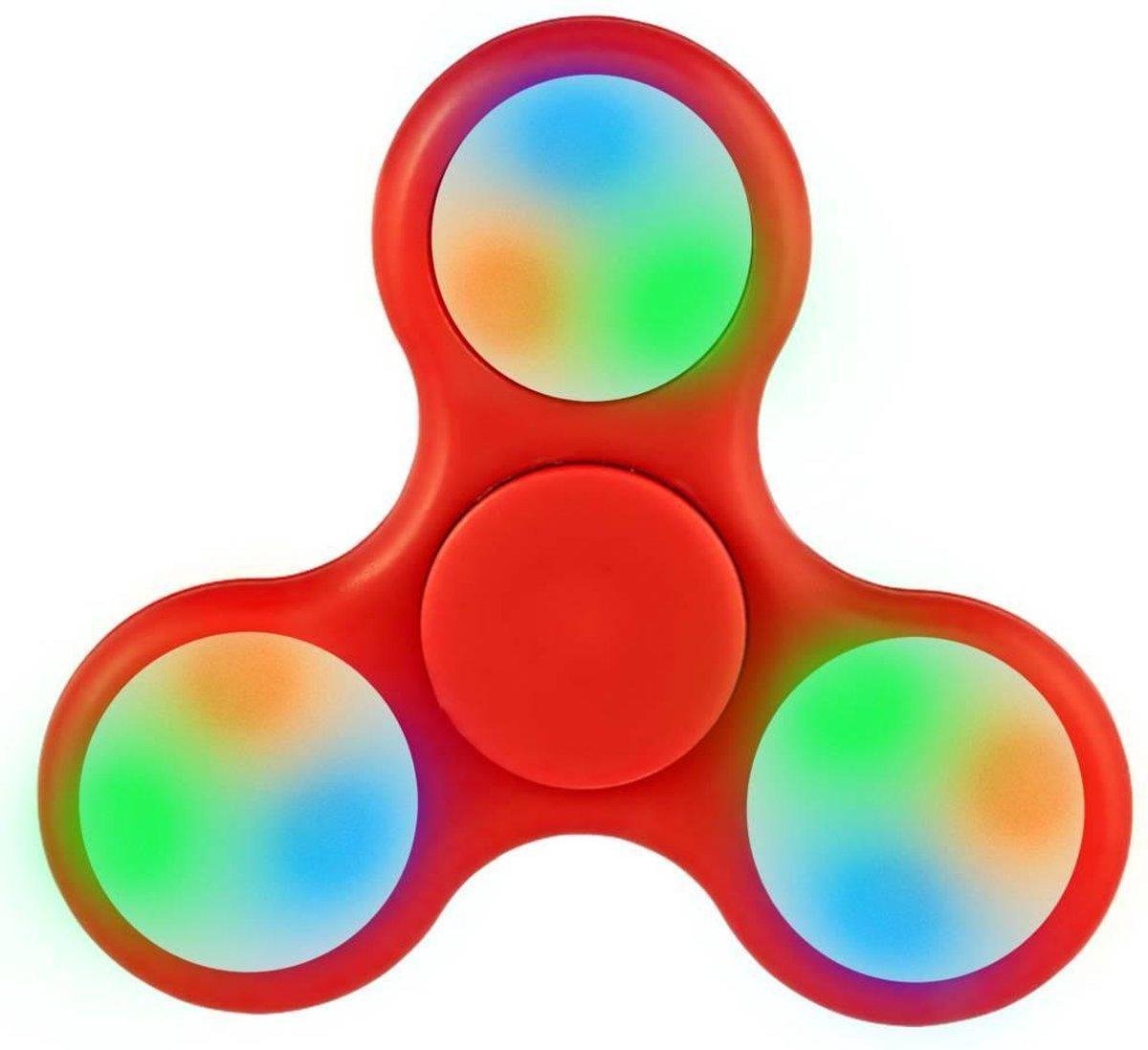 Hand Spinner met LED verlichting rood 7.5 cm