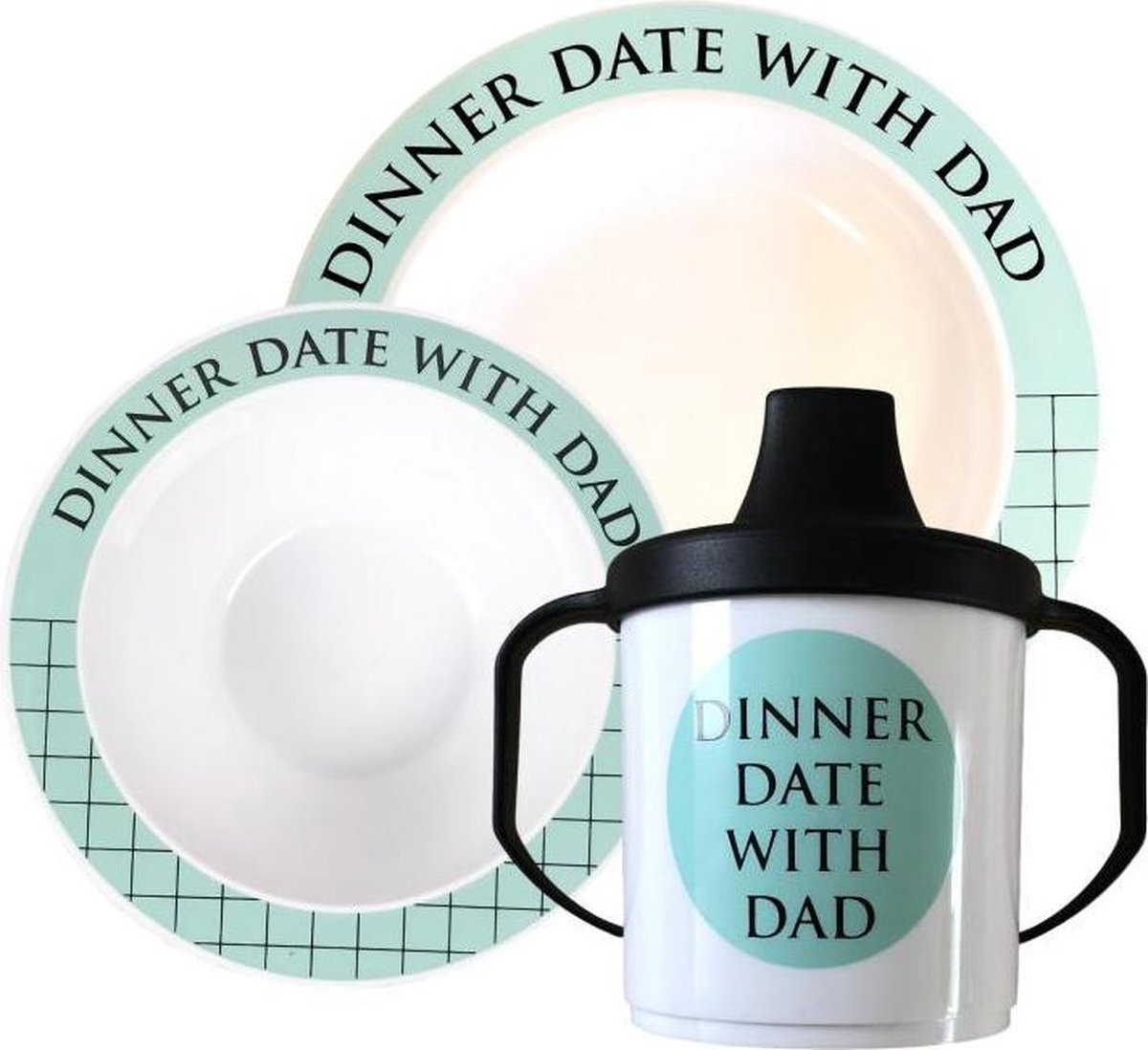 Dinnerdate with Dad servies set mint incl. tuit