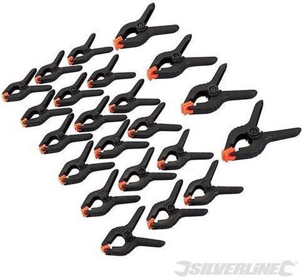 Silverline 22-delige klemveren set 25 mm en 19 mm