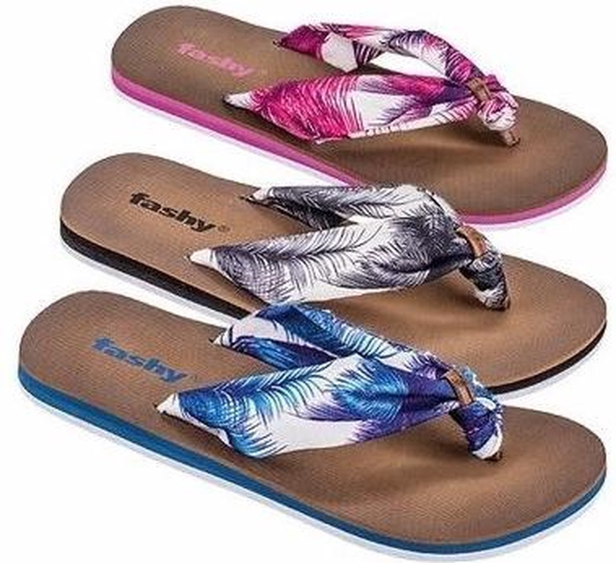 Dames teenslippers met blauwe bloemen 37