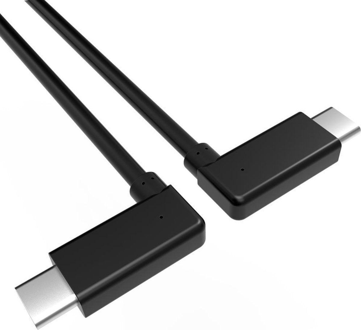 USB C kabel | C naar C | Gen 2 | Haaks | Zwart | 0.5 meter | Allteq