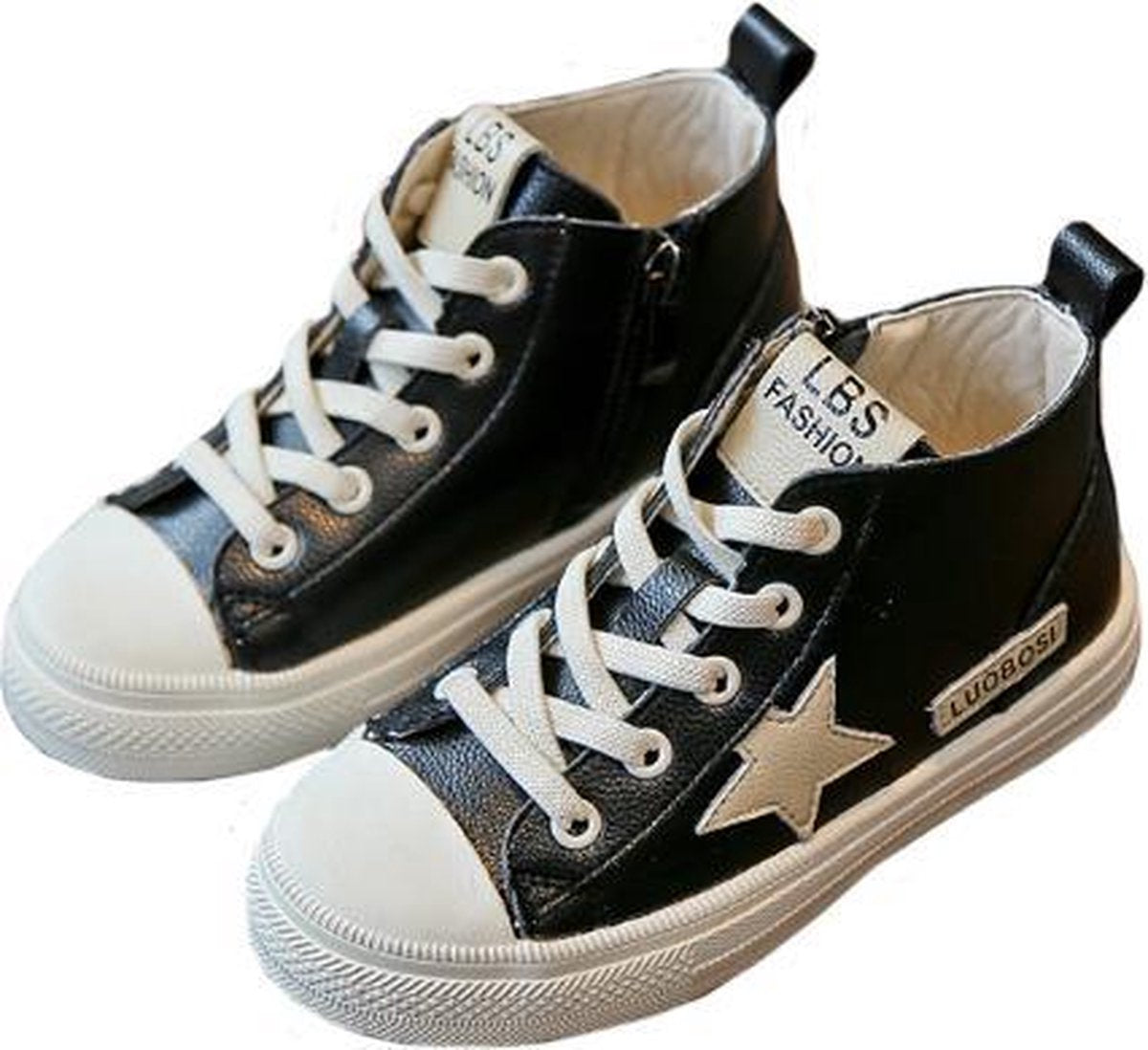 Leren sneaker Star – zwart - maat 26