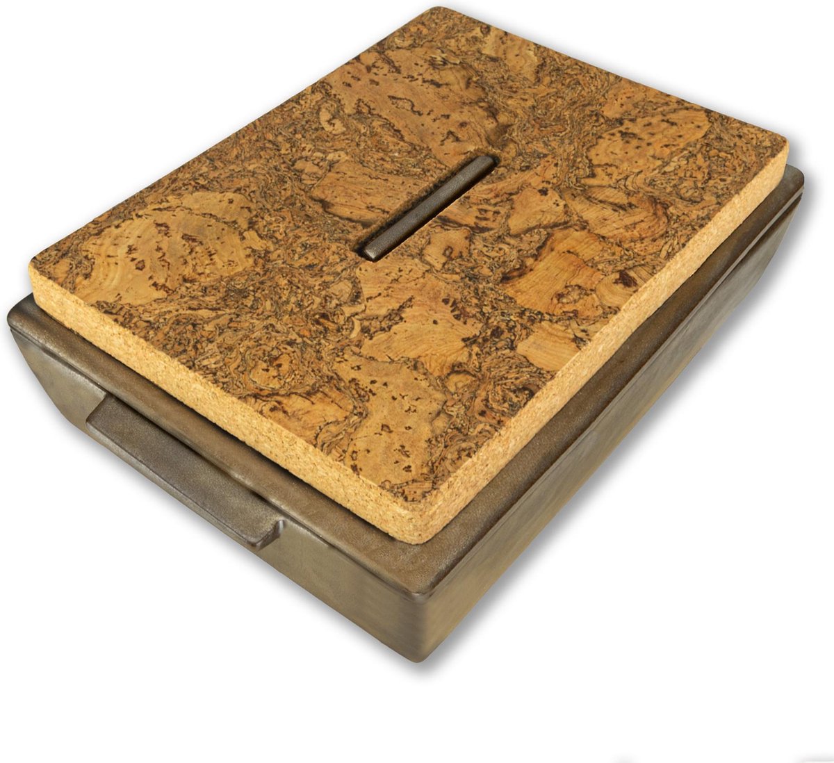 Dutchdeluxes - Ovenschaal Large - Mat Platinum - Keramiek - Incl. Deksel en Onderzetter -35x23